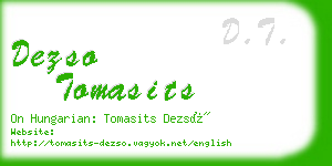 dezso tomasits business card